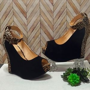 Luichiny Sz10 Black/Leppard Wedges